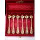 Antique Solid Silver Gilt Flatware. Napoleon III, 1870. France