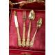 Antique Solid Silver Gilt Flatware. Napoleon III, 1870. France