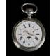 Antique Oversized Silver Pocket Watch, Calendar and Moon Phase. 1890