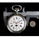 Antique Oversized Silver Pocket Watch, Calendar and Moon Phase. 1890