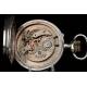 Antique Oversized Silver Pocket Watch, Calendar and Moon Phase. 1890