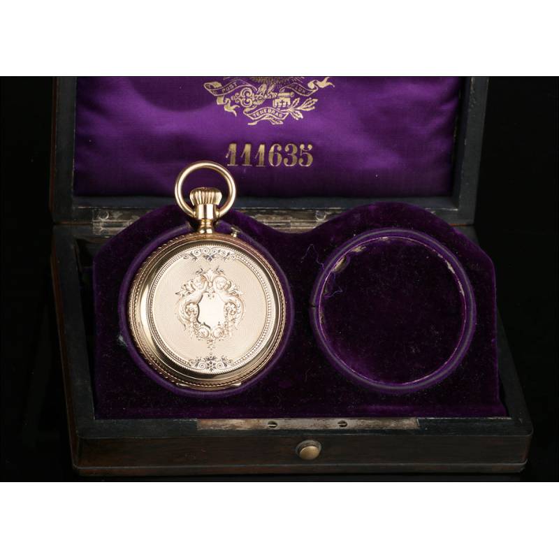 Antique Pocket Watch in 18K Gold by Paul Jeannot. Favory. Geneva, Switzerland, 1900