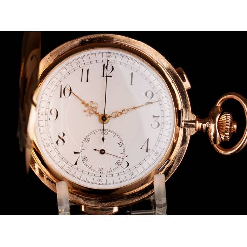 14K Gold Men's Watch with Leather Strap - The Chassan's Place