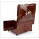 Antique French Liquor Cabinet. Carved glassware. Complete. Key. France, Circa 1900