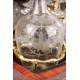 Antique French Liquor Cabinet. Carved glassware. Complete. Key. France, Circa 1900