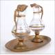 Set of Ecclesiastical Vase Set in Antique Brass, Circa 1900.