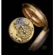 Antique verge fusee watch, in 18K solid gold, by Jean Vernede. France, 1790