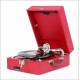 Antique Red Suitcase Gramophone. Germany, Circa 1930