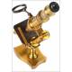 Antique French Nachet Microscope. Very Complete. France, Circa 1870