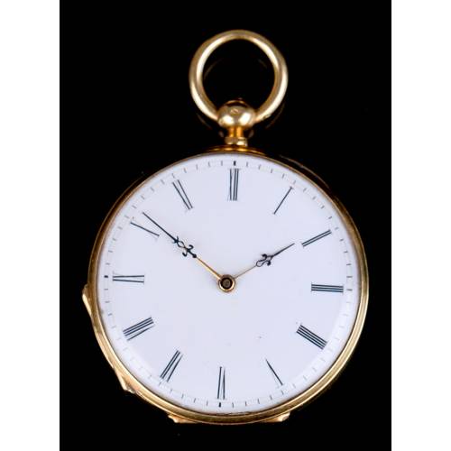 Antique Ladies' Pocket Watch. 18 K gold. France-Switzerland, 1870