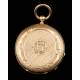 Antique Ladies' Pocket Watch. 18 K gold. France-Switzerland, 1870