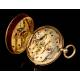 Antiguo Reloj de Bolsillo Para Damas. Oro 18 K. Francia-Suiza, 1870