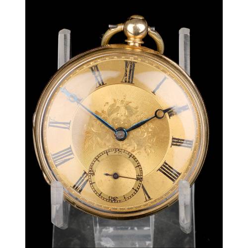 Antique John B. Cross Semi Verge Fusee Pocket Watch, 18K Gold. London 1853