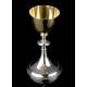 Antique Traveling Chalice and Paten in Silver. France, Circa 1900