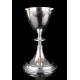 Antique Chalice and Paten in Solid Silver. France, Circa 1900