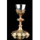 Antique Chalice and Paten. Silver and Gilded Brass. France, Circa 1900