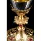 Antique Chalice and Paten. Silver and Gilded Brass. France, Circa 1900