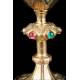 Antique Chalice and Paten. Silver and Gilded Brass. France, Circa 1900