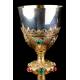 Antique Chalice and Paten. Silver and Gilded Brass. France, Circa 1900