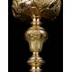 Antique Solid Silver Gilded Ciborium. France, Circa 1860