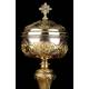 Antique Solid Silver Gilded Ciborium. France, Circa 1860