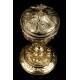 Antique Solid Silver Gilded Ciborium. France, Circa 1860