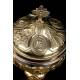 Antique Solid Silver Gilded Ciborium. France, Circa 1860