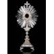 Superb antique solid silver monstrance. France, Circa 1880