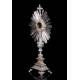 Superb antique solid silver monstrance. France, Circa 1880