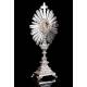 Superb antique solid silver monstrance. France, Circa 1880