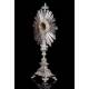 Superb antique solid silver monstrance. France, Circa 1880