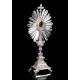 Superb antique solid silver monstrance. France, Circa 1880