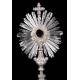 Superb antique solid silver monstrance. France, Circa 1880