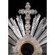 Superb antique solid silver monstrance. France, Circa 1880