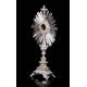 Superb antique solid silver monstrance. France, Circa 1880