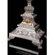 Superb antique solid silver monstrance. France, Circa 1880