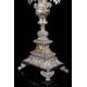 Superb antique solid silver monstrance. France, Circa 1880