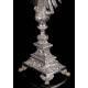 Superb antique solid silver monstrance. France, Circa 1880