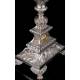 Superb antique solid silver monstrance. France, Circa 1880