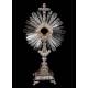 Superb antique solid silver monstrance. France, Circa 1880