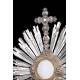 Superb antique solid silver monstrance. France, Circa 1880