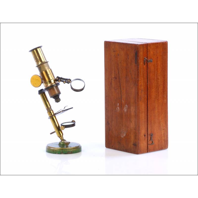 Antique Student Microscope. With Case. Circa 1880