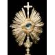 Antique Silver Gilt Monstrance. Good condition. France, Circa 1850