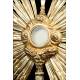 Antique Silver Gilt Monstrance. Good condition. France, Circa 1850