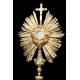 Antique Silver Gilt Monstrance. Good condition. France, Circa 1850