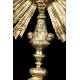 Antique Silver Gilt Monstrance. Good condition. France, Circa 1850