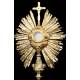 Antique Silver Gilt Monstrance. Good condition. France, Circa 1850