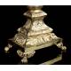 Antique Silver Gilt Monstrance. Good condition. France, Circa 1850