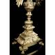 Antique Silver Gilt Monstrance. Good condition. France, Circa 1850