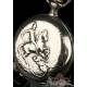 Antique Hebdomass type Pocket Watch. Saint George and the Dragon. Circa 1920